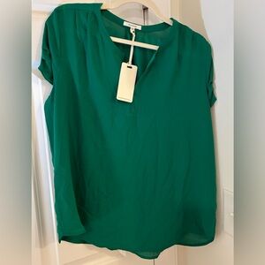 NEW! Pleione Emerald Green Silky Blouse Medium